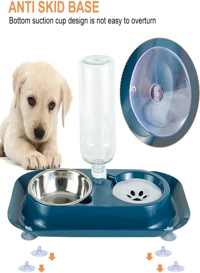 Envop 2 in1 Pet Water and Food Bowl Set Double Dog Cat Bowls with Automatic Gravity Water Dispenser Bottle Detachable Stainless Steel Bowl No-Spill for Cats and Dogs - Image 2